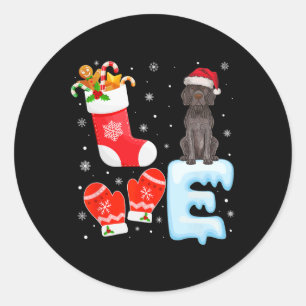 Sticker Rond Santa Hat Xmas Stocker Allemand Pointeur à cheveux