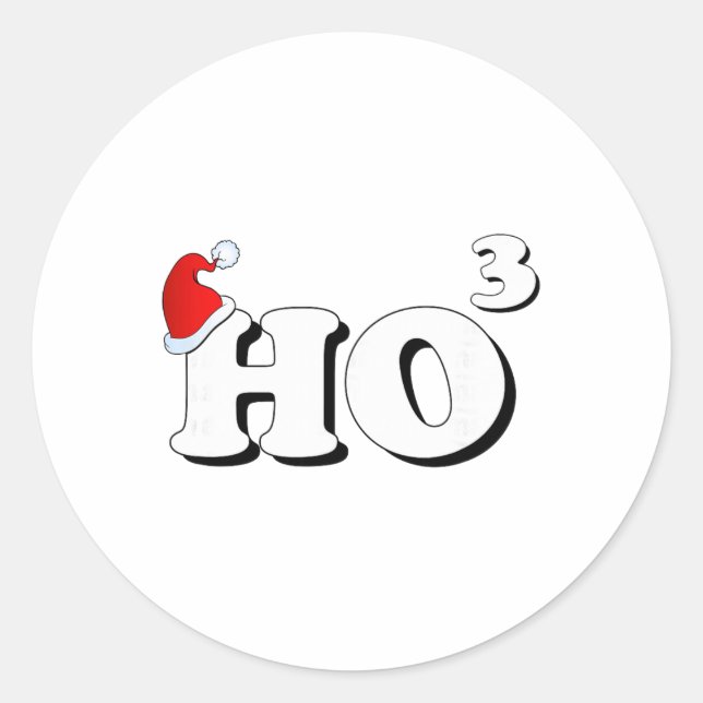 Sticker Rond Santa Ho3 Ho Cubed Gift Women Men Teacher Funny Ch (Devant)