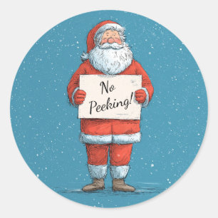 Sticker Rond Santa Pas de Fouine Noël
