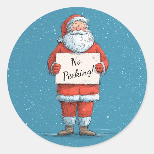 Sticker Rond Santa Pas de Fouine Noël (Devant)