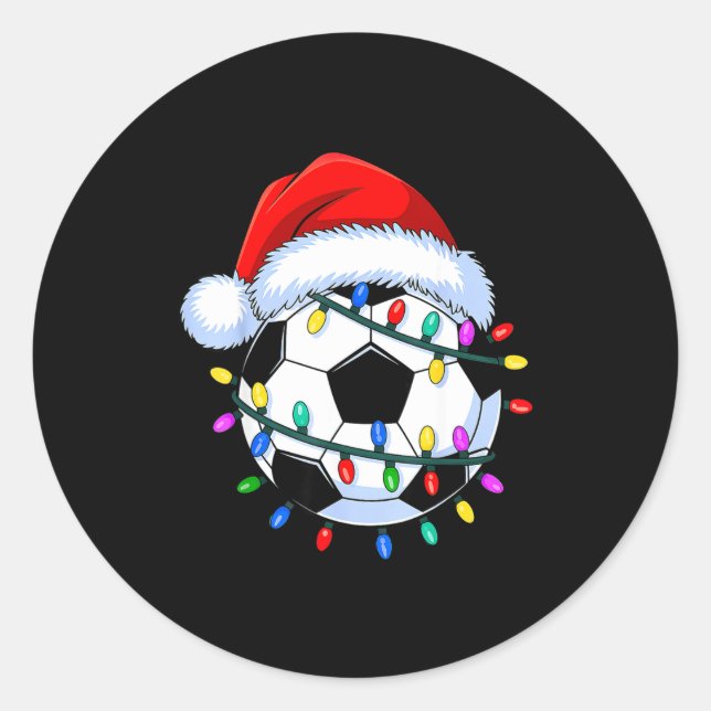 Sticker Rond Santa Soccer Ball Christmas Soccer  (Devant)