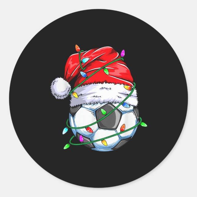Sticker Rond Santa Soccer Ball Srts Design- Christmas Soccer Pl (Devant)