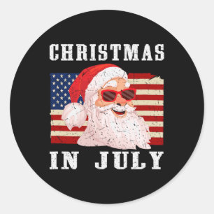 Sticker Rond Santa Sungles Usa - Hommes Femmes Enfants Chris