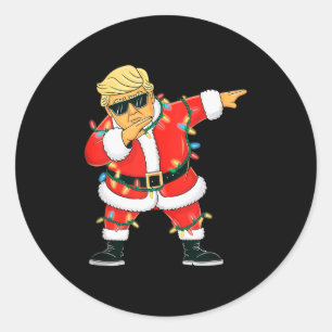 Sticker Rond Santa Trump Noël Dab Xmas Hommes Femmes Enfants Ta