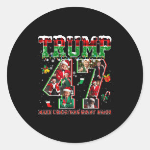Sticker Rond Santa Trump rend Noël de nouveau génial sale Pull