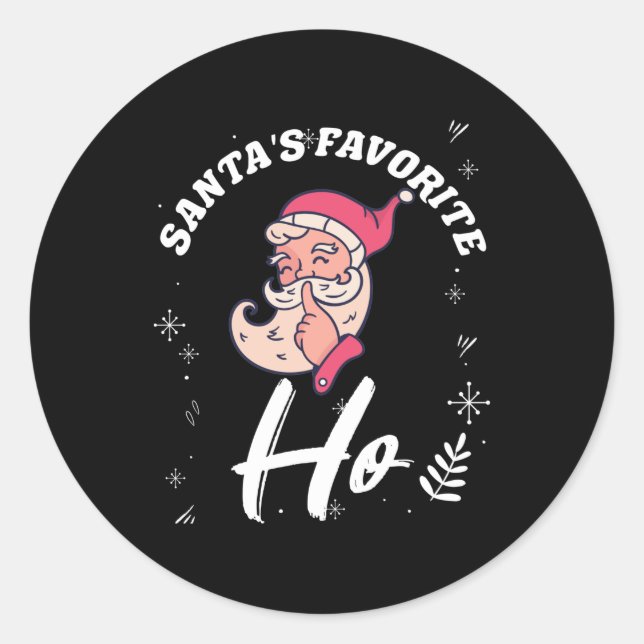 Sticker Rond Santas Favori Ho Noël Noël Noël Noël Noël Avent d' (Devant)