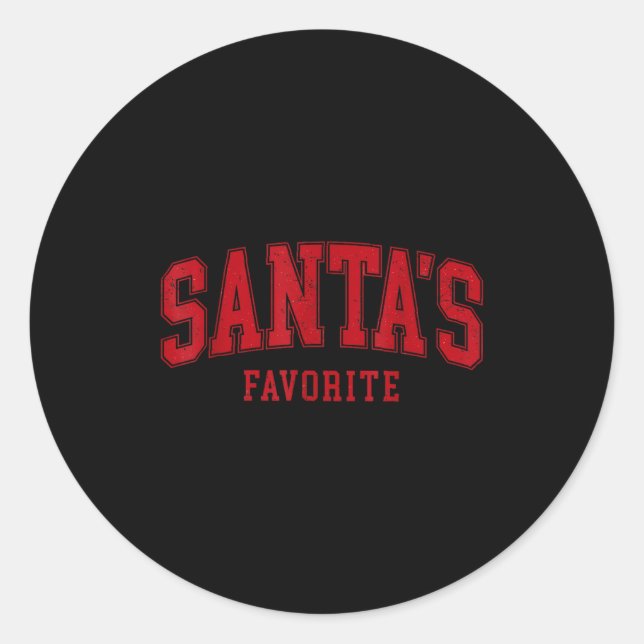 Sticker Rond Santas Favorite Christmas Festive Holiday Xmas  (Devant)