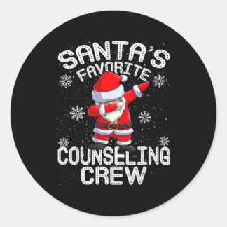 Sticker Rond Santa's Favorite Counseling Crew Christmas 