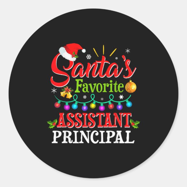 Sticker Rond Santa's Favorite Istant Principal Christmas Light  (Devant)
