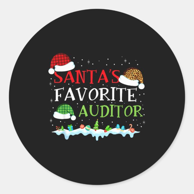 Sticker Rond Santa's Favorite Tor Fun Christmas  (Devant)
