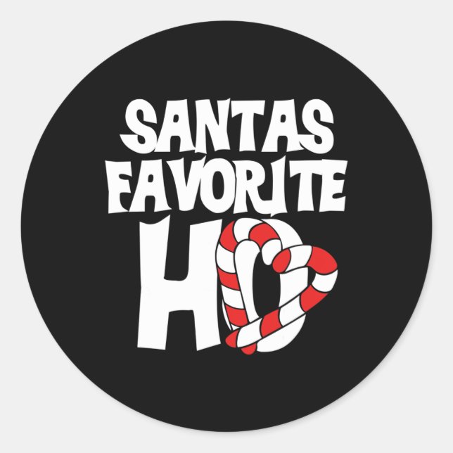 Sticker Rond Santas Ho favori (Devant)