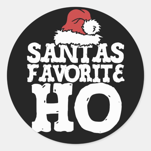Sticker Rond Santas Ho favori (Devant)