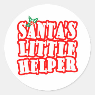 Sticker Rond Santas Little Helper