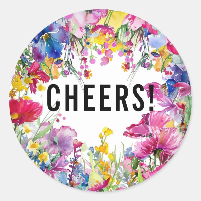 Sticker Rond SANTÉ! 🌻 collection de fleurs de champs 🌹 (Devant)