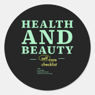 Sticker Rond Santé Et Beauté - Vert