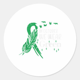 Sticker Rond Santé mentale Écran de carbone vert Sensibilisatio