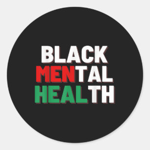 Sticker Rond Santé mentale noire S