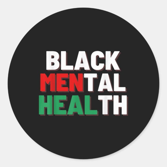 Sticker Rond Santé mentale noire S (Devant)