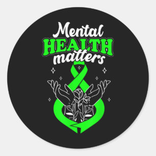 Sticker Rond Santé mentale S Fleurs Sensibilisation Femmes