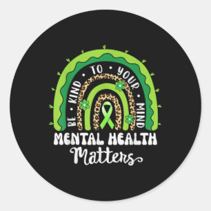 Sticker Rond Santé mentale S Sensibilisation Hommes Femmes Enfa