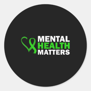 Sticker Rond Santé mentale S Sensibilisation Solidarité Ribbon 