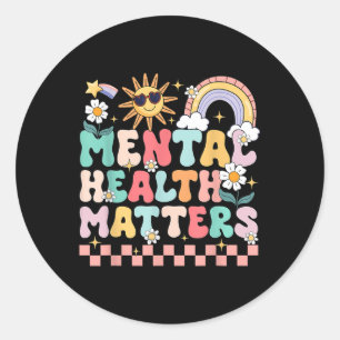 Sticker Rond Santé mentale S Thérapie Sensibilisation à la sant