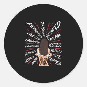 Sticker Rond Santé mentale Suicide Sensibilisation Dépression U