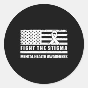 Sticker Rond Santé Ruban Usa Drapeau Nous Portons Vert Santé Me