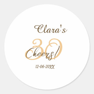 Sticker Rond Santé trentième anniversaire brun orange charbon g