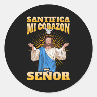 Sticker Rond Santifica Mi Corazã"N Seã‘Or