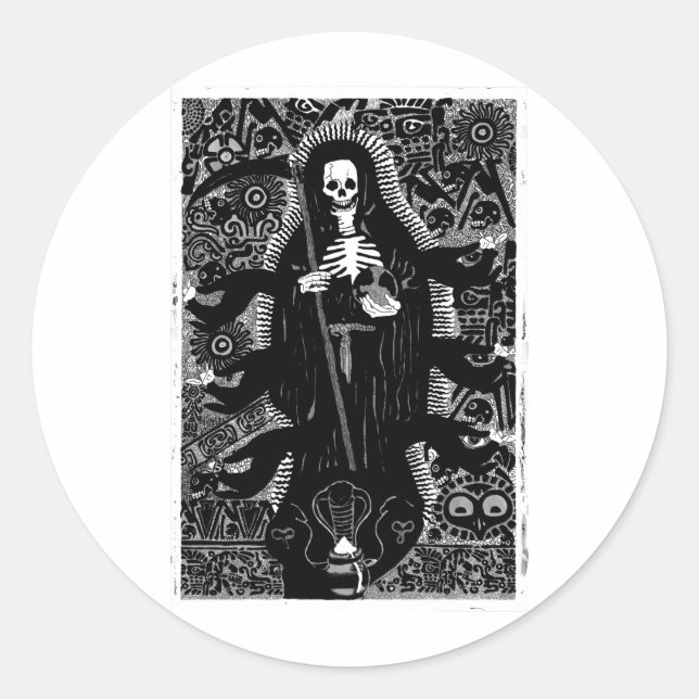 Sticker Rond Santisima Muerte (Devant)