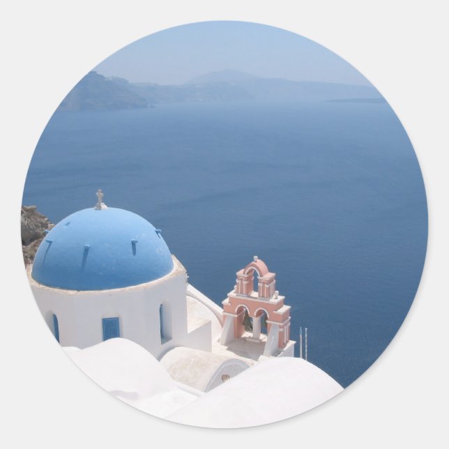 Sticker Rond Santorin (Devant)