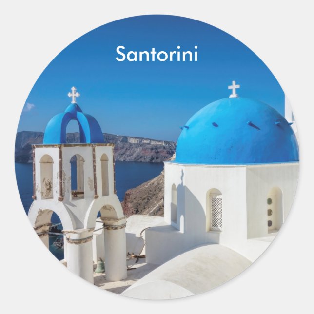 Sticker Rond Santorin Grèce (Devant)