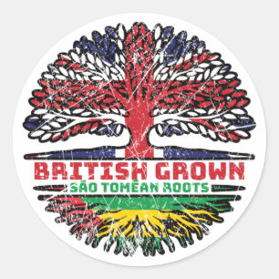 Sticker Rond Sao Tomé-et-Principe Sao Tomé British UK Tree
