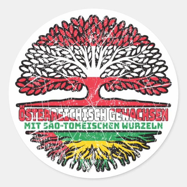Sticker Rond Sao Tome und Principe Sao Tomeisch Österreich (Devant)