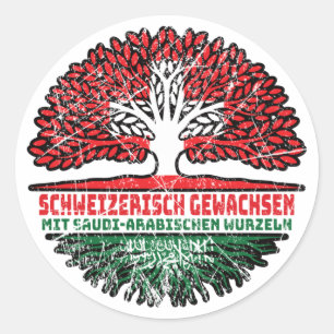 Sticker Rond Saoudien Saoudien Arabisch Schweizer Schweiz