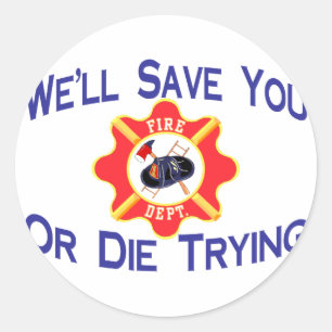 Sticker Rond Sapeur-pompier