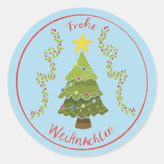 Sticker Rond Sapin de Noël