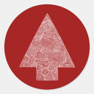 Sticker Rond Sapin de Noël moderne