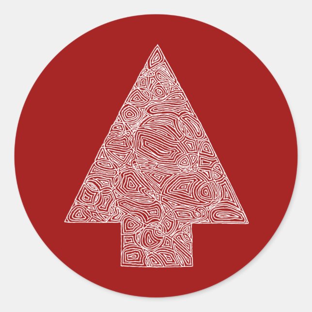 Sticker Rond Sapin de Noël moderne (Devant)
