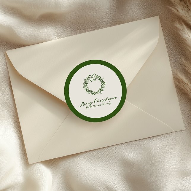 Sticker Rond Sapin de Noël Rouge & Vert  (Créateur téléchargé)