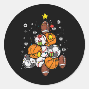 Sticker Rond Sapin de Noël Sport Football Soccer Bysebyll Bysk