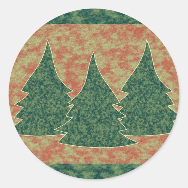 Sticker Rond Sapin de Noël vert (Devant)