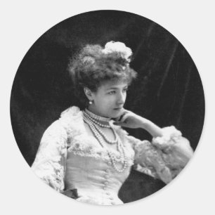 Sticker Rond Sarah Bernhardt Photo Vintage - 1877