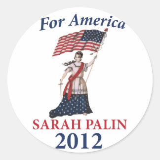 Sticker Rond Sarah Palin 2012