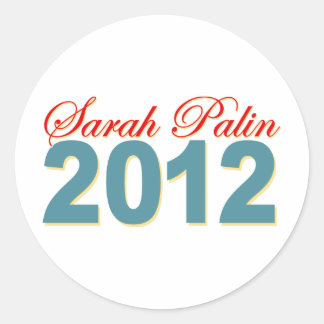Sticker Rond Sarah Palin Présidente 2012