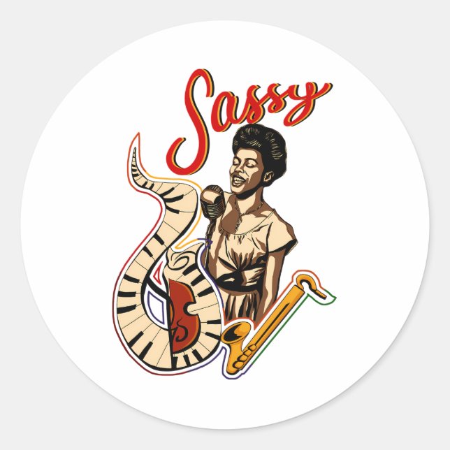 Sticker Rond Sarah Vaughan (Devant)