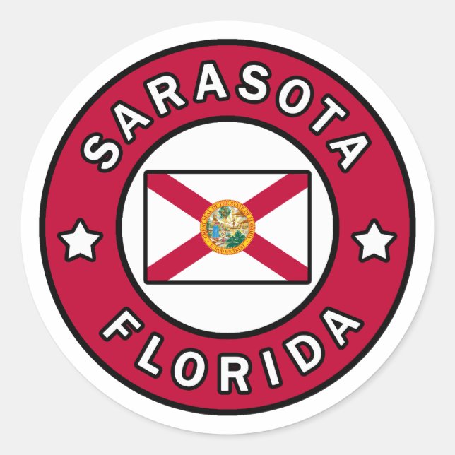 Sticker Rond Sarasota Floride (Devant)