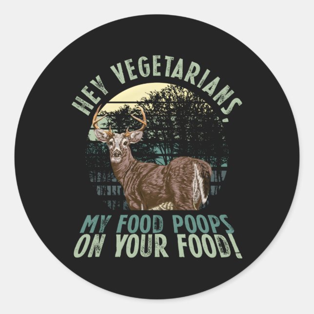 Sticker Rond Sarcasm Carnivore Anti Vegetarian Viande végétarie (Devant)