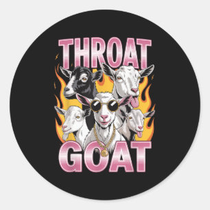 Sticker Rond Sarcasti Graphique Adulte Offensive Goat Throat